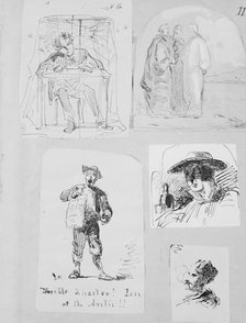 Christ and Two Disciples on the Road to Emmaus (from Sketchbook), 1854-55. Creator: James Abbott McNeill Whistler.