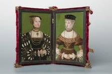 Diptych with Portraits of the Wives of King Sigismund II Augustus (1520-1572)..., between 1543-1551. Creator: Unknown.