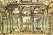 Stage design for the ballet Caesar in Egypt by G. Haendel, 1834. Artist: Roller, Andreas Leonhard (1805-1891)