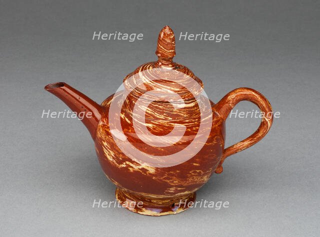 Teapot, Staffordshire, c. 1755. Creator: Staffordshire Potteries.
