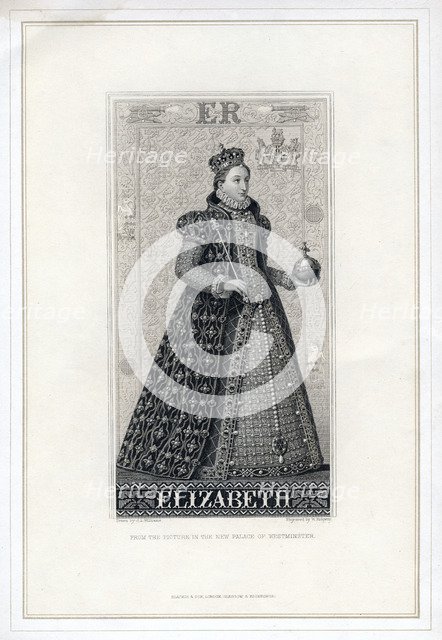 Elizabeth I of England, (late 19th century).Artist: W Ridgway