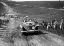 Talbot 105 competing in a motoring trial, Bagshot Heath, Surrey, 1930s. Artist: Bill Brunell.