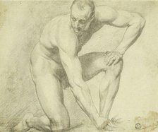 Male Nude Stooping, 1790/99. Creator: JMW Turner.