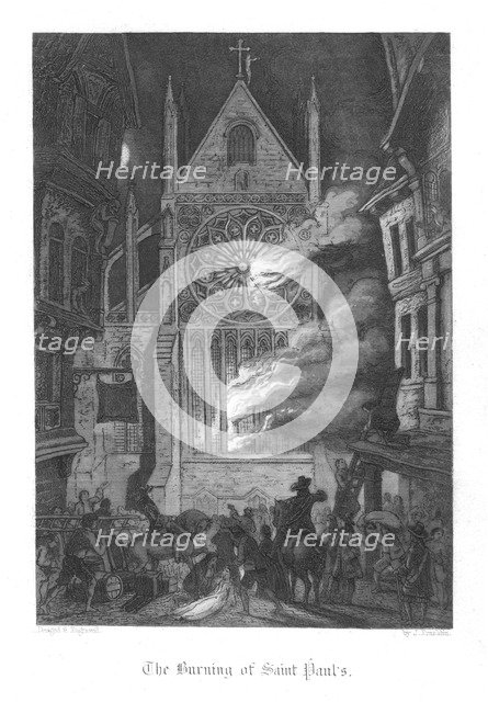 Scene from Old St Paul's by William Harrison Ainsworth, 1855. Artist: John Franklin