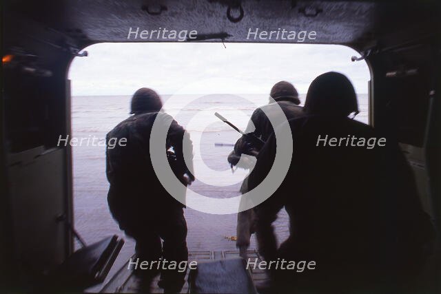 Troops landing, Falklands War, 1982. Creator: Luis Rosendo.