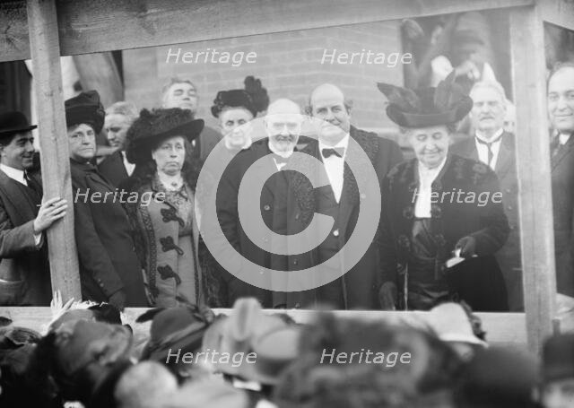 Sibley Memorial Hospital Cornerstone Laying - Earl Cranston; William Jennings Bryan, 1913. Creator: Harris & Ewing.