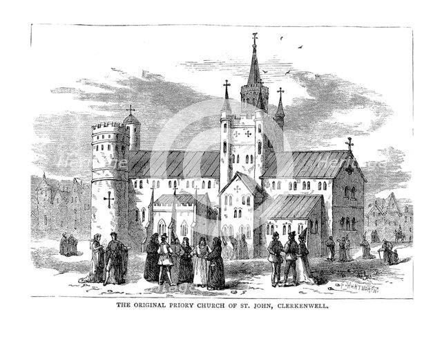 The Original Priory Church of St. John, 1878. Artist: Unknown