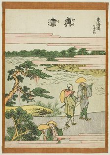 Okitsu, from the series "Fifty-three Stations of the Tokaido (Tokaido gojusan tsugi)", Japan, c.1806 Creator: Hokusai.