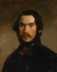 Portrait of a Man in Dark Clothes, 1840-1860. Creator: Imrich Emanuel Roth.