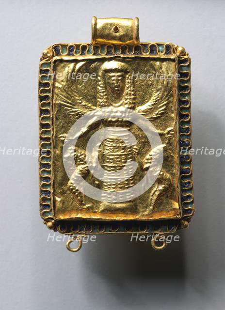 Daedalic Pendant with Potnia Theron (Mistress of the Animals), 650-600 BC. Creator: Unknown.