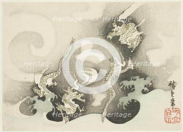 Dragons Among Clouds, 1844. Creator: Ando Hiroshige.