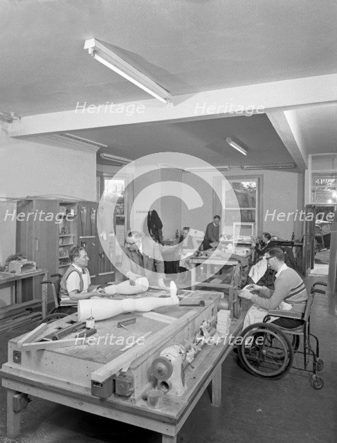 Retraining at a paraplegic centre in Pontefract, West Yorkshire, 1960. Artist: Michael Walters