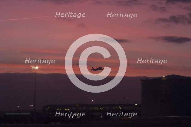 Heathrow, sunset, 2007. Creator: Ethel Davies.
