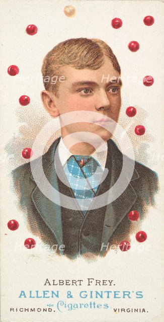 Albert Frey, Pool Player, from World's Champions, Series 1 (N28) for Allen & Ginter Cigare..., 1887. Creator: Allen & Ginter.