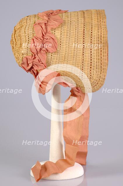 Poke bonnet, American, ca. 1850. Creator: Unknown.