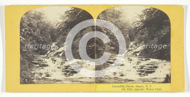 Cascadilla Creek, Ithaca, N.Y. 5th Fall, opposite Water Cure, 1860/65. Creator: J. C. Burritt.