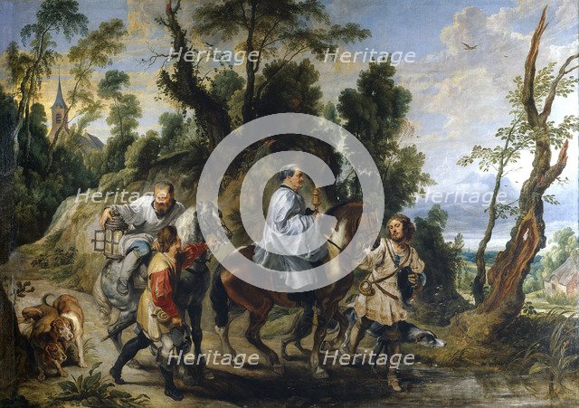 Rudolph of Habsburg and the Priest, ca 1625. Artist: Wildens, Jan (1586-1653)