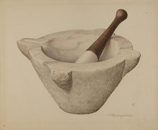 Mortar and Pestle, c. 1939. Creator: Carl Buergerniss.