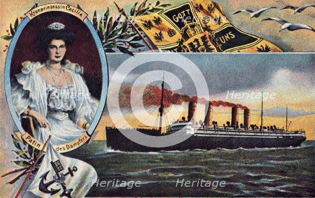 The SS 'Kronprinzessin Cecilie', c1910.  Creator: Unknown.