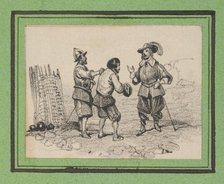 Three men arguing, mid-19th century. Creator: Victor Adam.