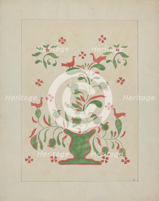 Stencilled Wall, c. 1936. Creator: Ray Holden.