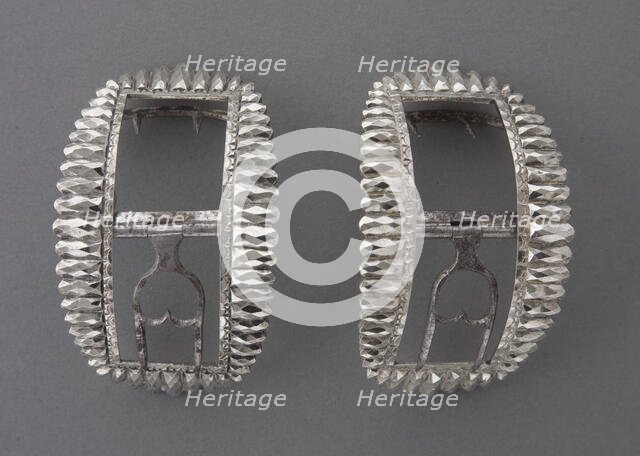 Pair Of Shoe Buckles, c1780. Creator: Peter Getz.