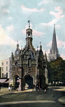 The Cross and Cathedral, Chichester, West Sussex, early 20th century. Artist: Unknown