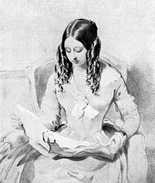 Queen Victoria reading despatches, c1840s.Artist: William Charles Ross