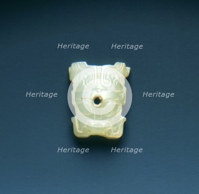 Jade taotie mask applique, Western Zhou dynasty, China, c1100-771 BC. Artist: Unknown
