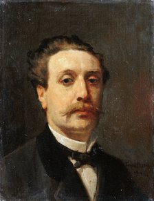 Portrait of Guy de Maupassant. Artist: Feyen-Perrin, François Nicolas Auguste (1826-1888)