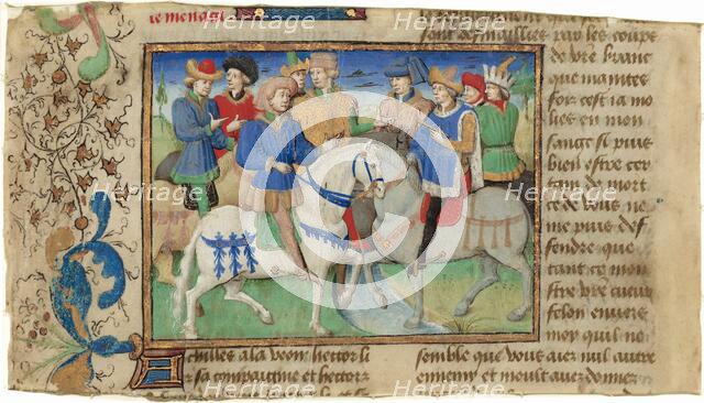 Meeting of Achilles and Hector, c. 1450 - 1460. Creator: Master of Girart de Roussillon.