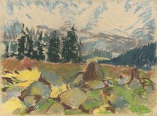 Summer day on a rocky forest clearing, around 1934. Creator: Zolo Palugyay.