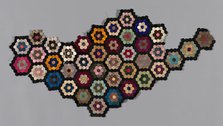 Fragment from Bedcover (Mosaic or Honeycomb Quilt), United States, 1876. Creator: Unknown.