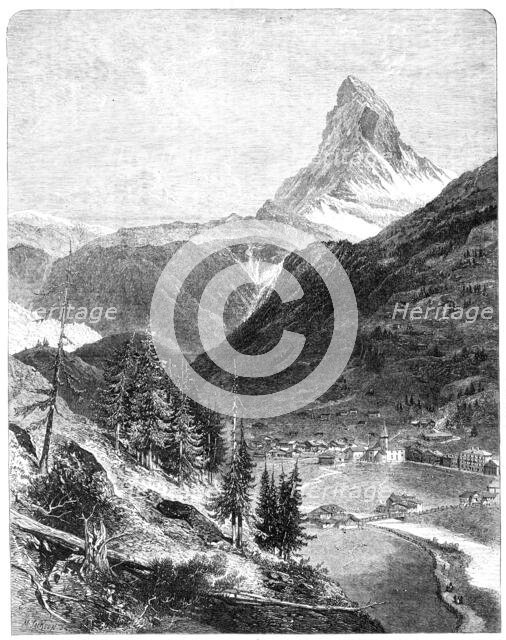 The Matterhorn, from a sketch by Mr. Edward Whymper, 1865. Creator: Mason Jackson.