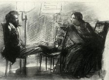 Elizabeth Siddal drawing Rossetti, 1853, (1947). Creator: Dante Gabriel Rossetti.