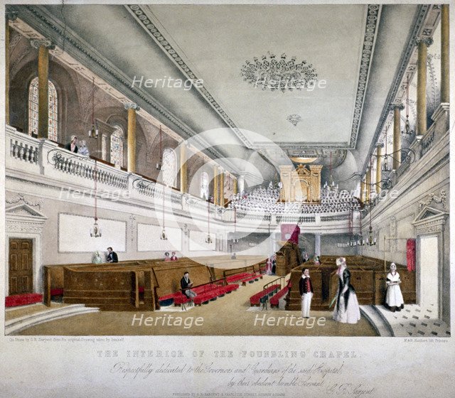 Interior view of the Foundling Chapel, Guilford Street, St Pancras, London, c1840. Artist: GR Sarjent
