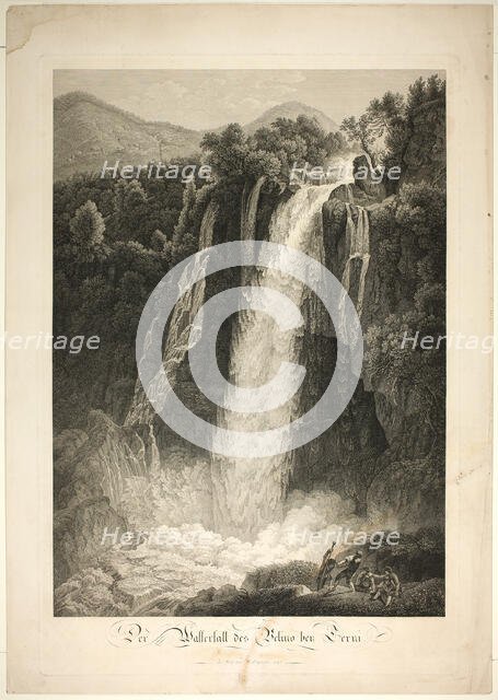 The Waterfall of Velino Near Terni, Rome, 1795. Creator: Friedrich Wilhelm Gmelin.