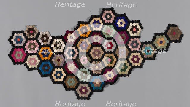 Fragment from Bedcover (Mosaic or Honeycomb Quilt), United States, 1876. Creator: Unknown.