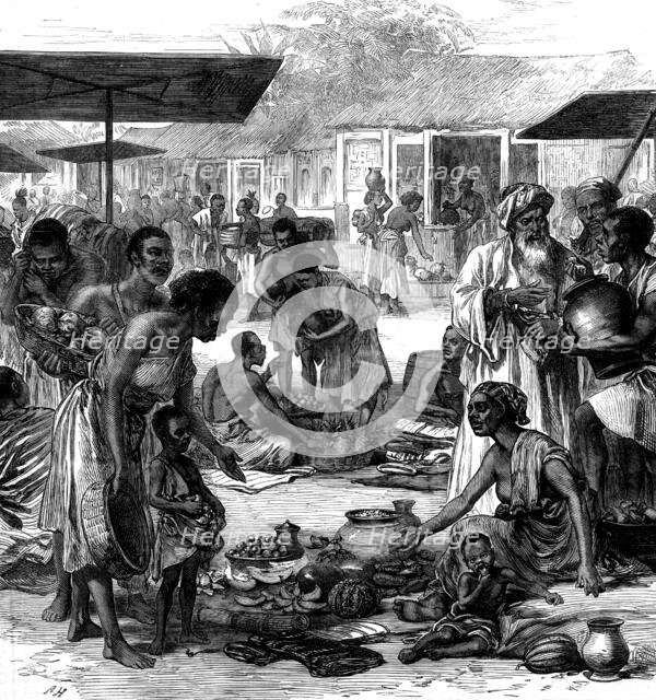 The Ashantee War: the market-place at Coomassie, 1873. Creator: Unknown.