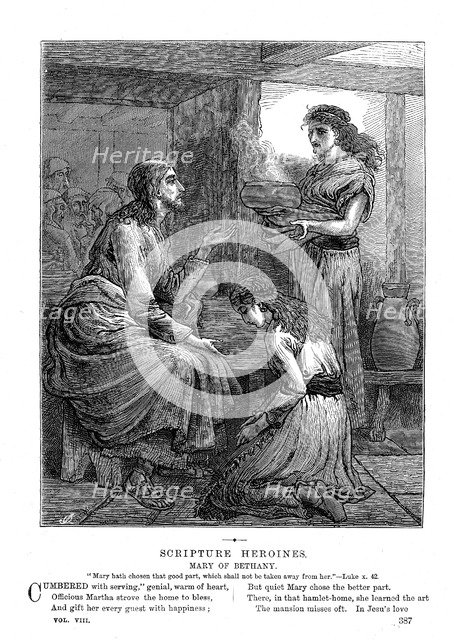 Jesus with Mary and Martha, c1870. Artist: Unknown