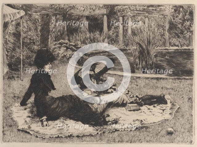 On the Grass, 1880. Creator: James Tissot.