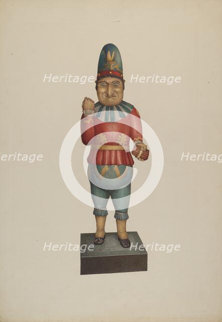 Cigar Store Figure: "Punch", c. 1939. Creator: Robert Pohle.