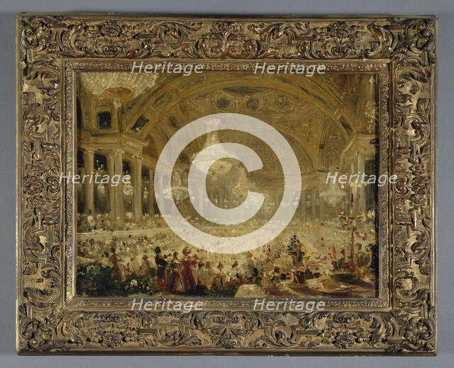 Le Banquet des dames dans la salle de spectacle des Tuileries (bals de 1835), 1835. Creator: Eugène Emmanuel Viollet-le-Duc.