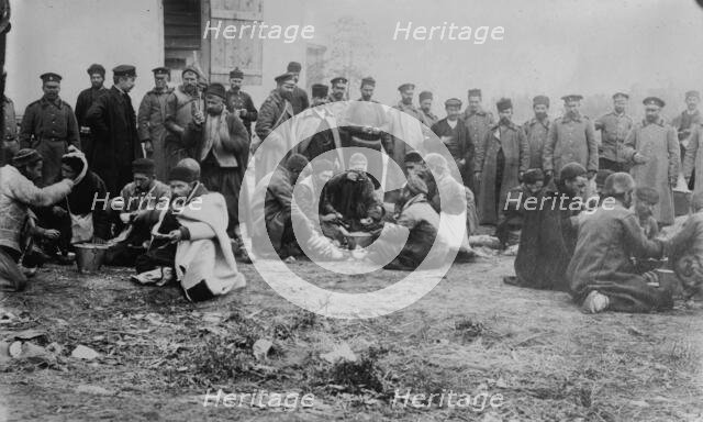 Life of Bulgar troops in Open during war, between c1910 and c1915. Creator: Bain News Service.