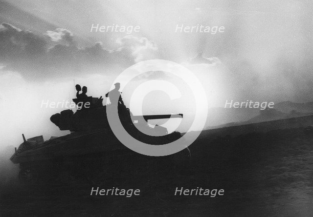 A squadron of tanks on the way to Rammacca, Sicily, 10 July 1943. Artist: Unknown