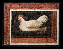 Mosaic Floor Panel Depicting a Bound Rooster, 2nd century. Creator: Unknown.