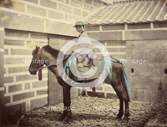 A Japanese Mounted Officer, 1866-1867. Creator: Felice Beato.