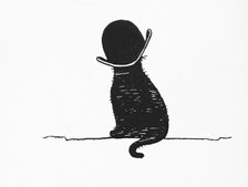 Cat in a bowler hat, 1899.  Creator: Charles Robinson.