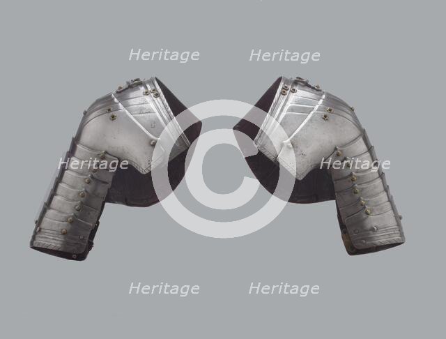 Pair of Tournament Pauldrons (Shoulder Defenses), German, Augsburg, ca. 1500. Creator: Lorenz Helmschmid.