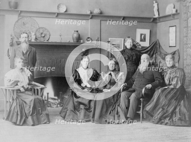 Frances Benjamin Johnston and her family in studio, 1332 V St., N.W., Washington, D.C., 1896. Creator: Frances Benjamin Johnston.